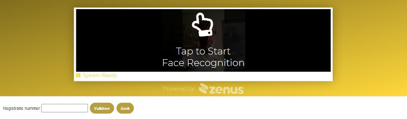 Face recognition start screen